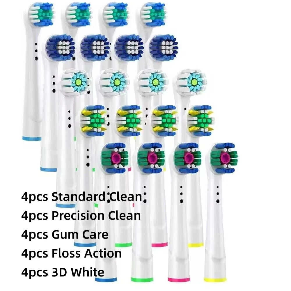 Premium Replacement Brush Heads - Pack of 16/20 for Sensitive and Cross Action Cleaning