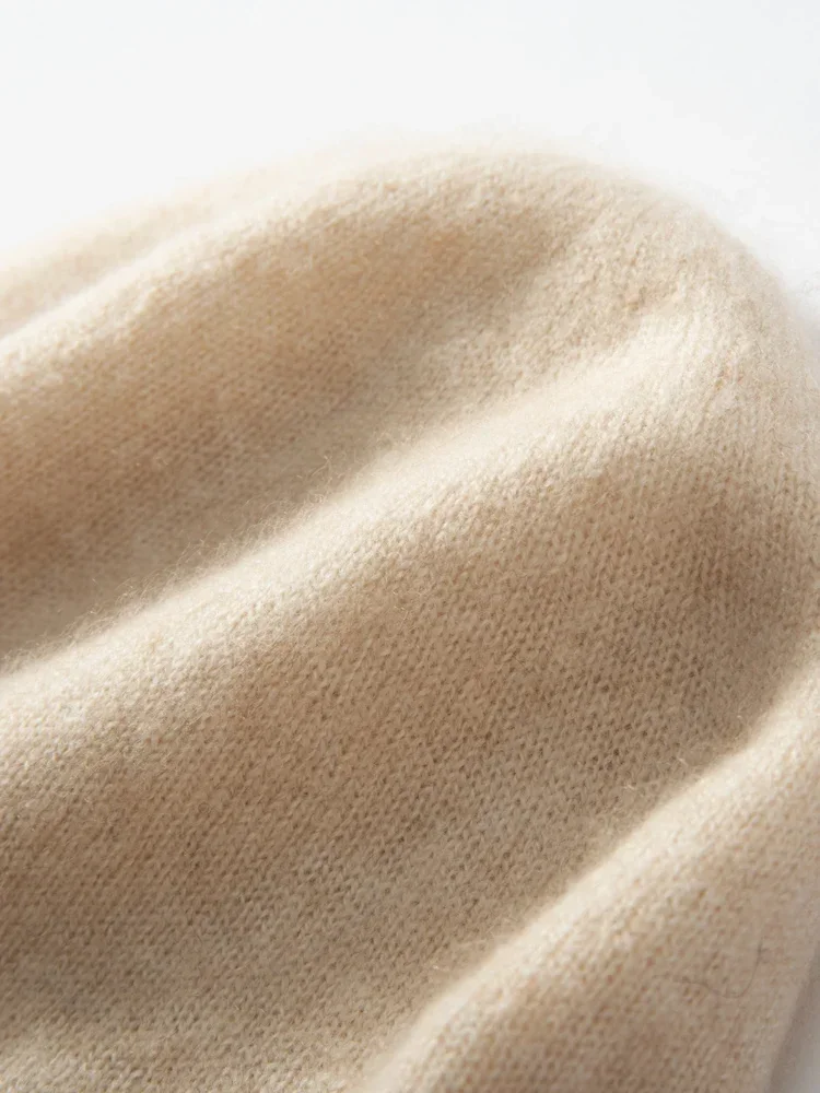 100% Cashmere 2-Layers Beanies Solid Knit Caps Unisex Hat Casual Men New Year Special Price Basic Soft Women Warm Hair Bonnet 4
