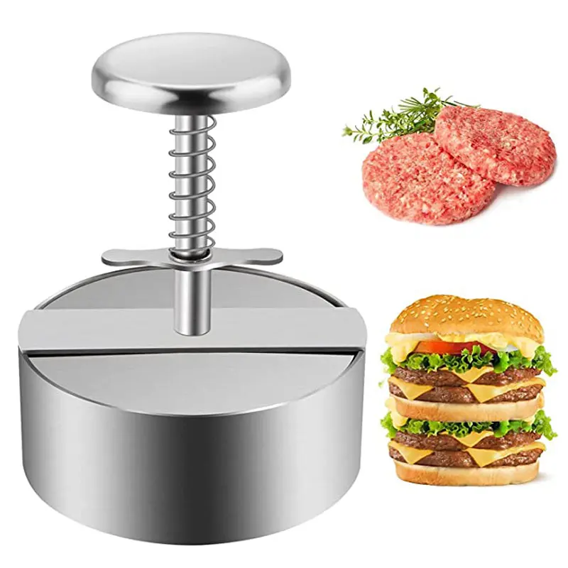 Hamburger Maker Stainless Steel Meat Press Pie Press Burger Mold Manual Meat Patty Mold for Grill Griddle Tool