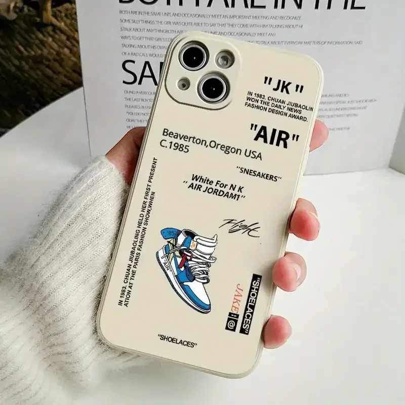 thumbnail image 1 of Liquid Silicone Trendy Phone Case For iPhone 15 14 11 12 13 Pro Max 7 8 Plus X XS Max XR Shockproof Soft TPU Back Cover, 1 of 4