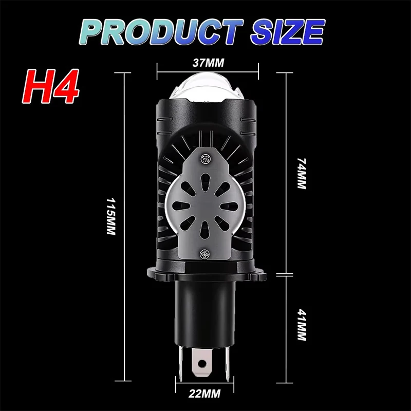 고출력 H4/9003/HB2 LED 헤드라이트 전구 프로젝터 렌즈 캔버스 3000W 4000000LM 6500K 초고휘도 H4 LED 자동차/오토바이용