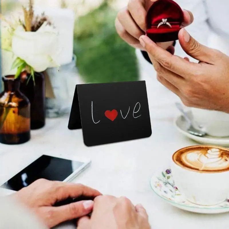 미니 칠판 표지판, V자형 칠판 표지판, 흰색 펜 1 개 포함, 블랙 칠판, 식품 전시 장소 이름 비즈니스용, 12 개