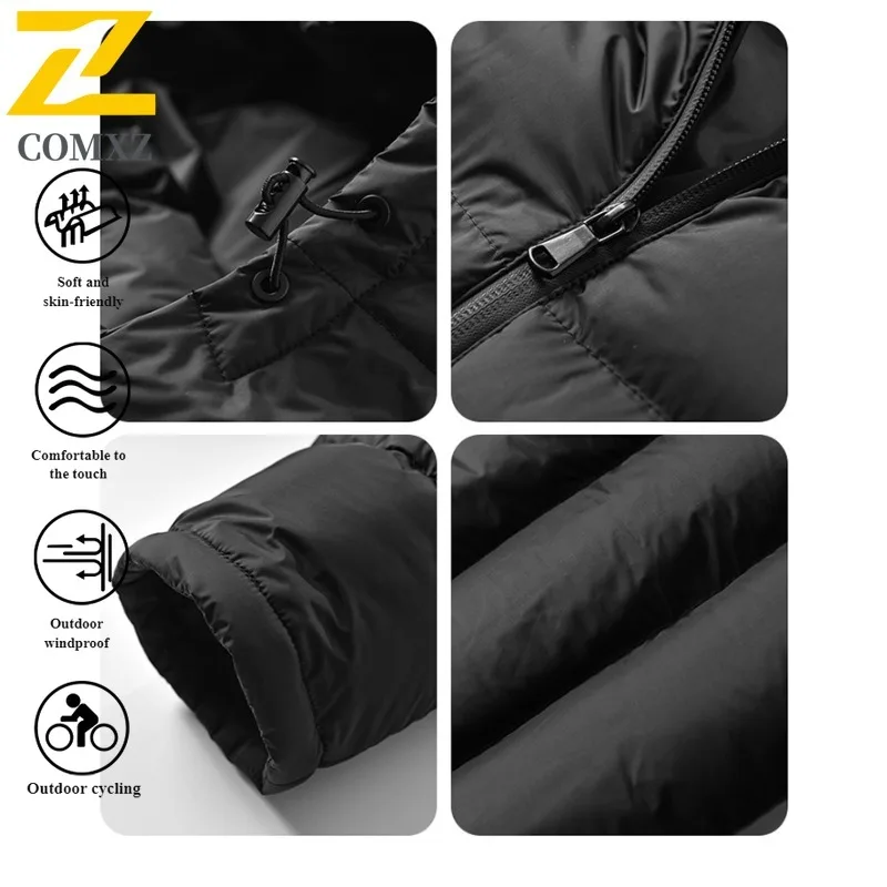 Men's Winter Jacket Oversized Thermal multifunctional Windproof Cotton Coat Outdoor Warm Parka with Pockets Streetwear Loose Fit