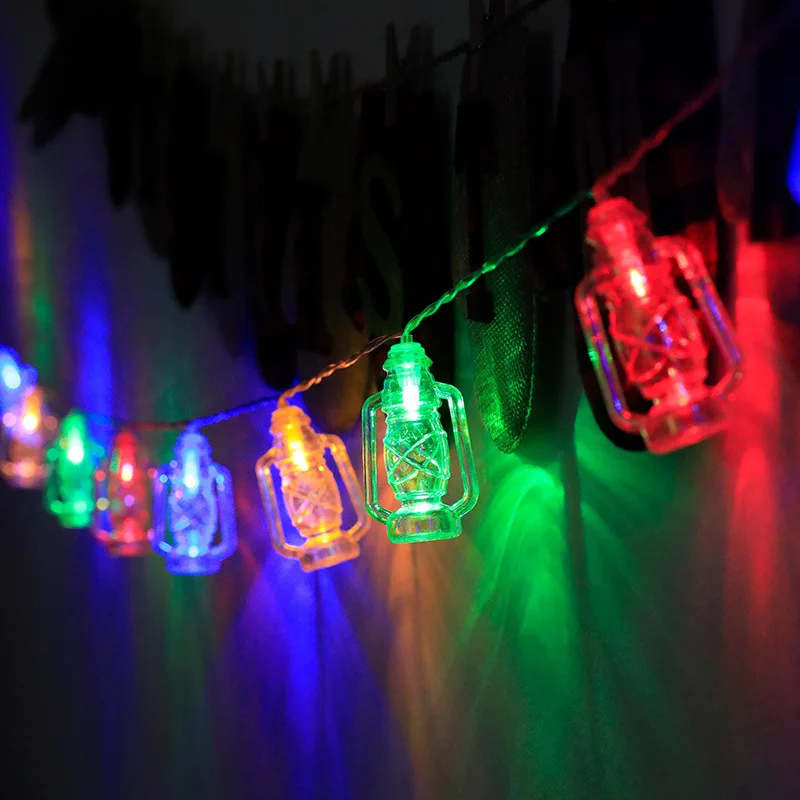 

10/20 Eid Mubarak Led Fairy Lights Retro Kerosene String Lights Battery Powered Yard Outdoor Home Halloween Party Decoration