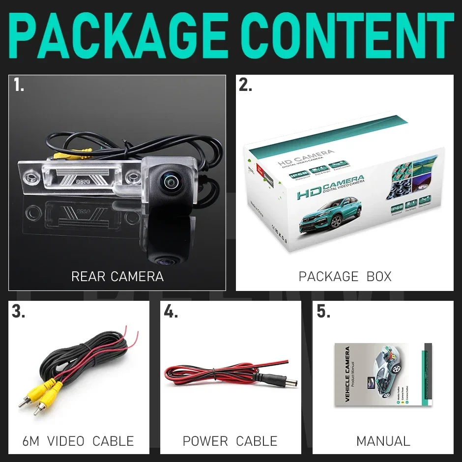 Telecamera posteriore per veicoli speciali Ownice 170 ° Telecamera AHD 1920*1080P per Volkswagen VW Passat B6 CC Touran Caddy Golf Plus Touareg - immagine 5