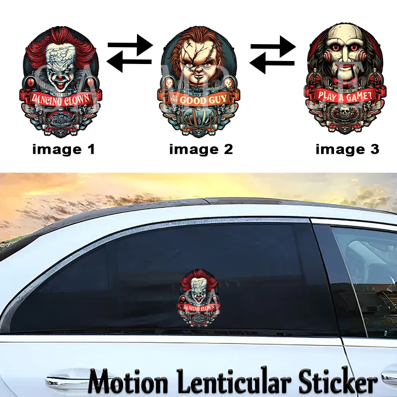 

Halloween Clown Ghost Monster Sticker Halloween Party Supplies Creative Car &Wall Sticker Decal for Refrigerator Suitcase Toy
