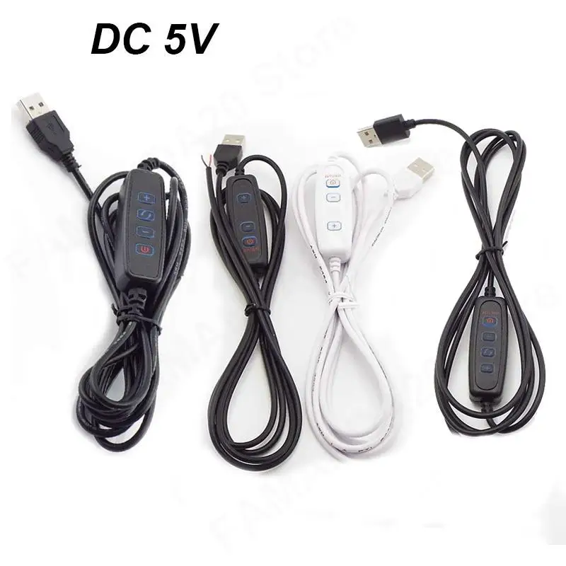 Cable de fuente de alimentación de puerto USB, atenuador LED de 5V CC, 2 pines, 3 pines, Cable de extensión, Control de Color de línea para Chips de luz LED M20