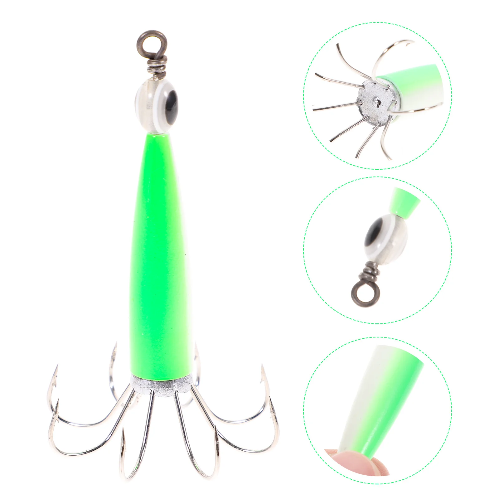 

Professional Glowing in Dark Night Luminous Fishing Lures Baits Squid Hook