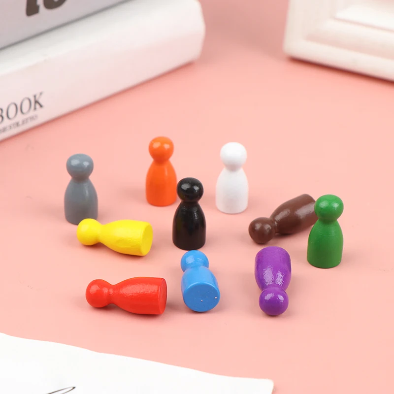 100PCS Diameter Pawn Wooden Pieces Chess BoardGame Accessories MarkingColor