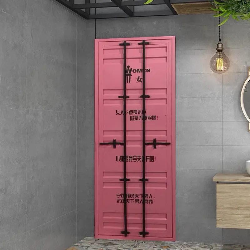 Washroom  Kitchen  Metal Door Sea Container Style Custom Size Swing Door for Toilet Room Piece 2