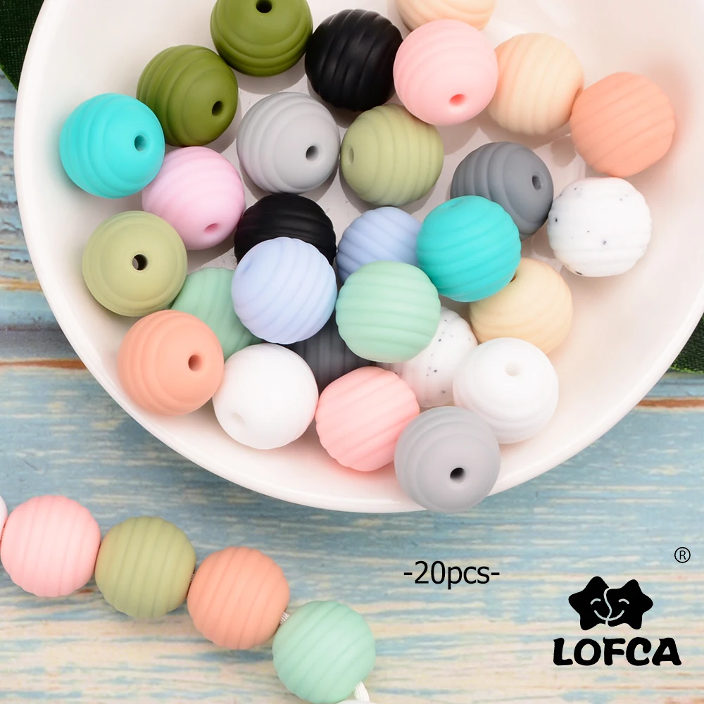 Tanie LOFCA 20 sztuk ula kulki silikonowe 15mm luźne spiralne koraliki