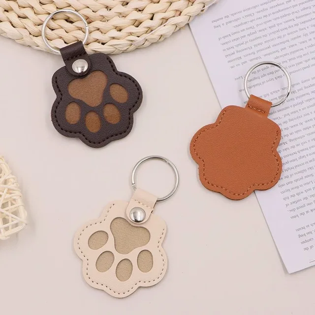 Pet Hair Memorial Keychain PU Leather Keepsake Locket for Cat Dog Fur Pet Hair Storage Pendant Handbag Hanging Accessories 2