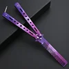 Foldable Comb Stainless Steel Practice Training Butterfly Knife Comb Beard Moustache Brushe Salon Hairdressing Styling Tool 1