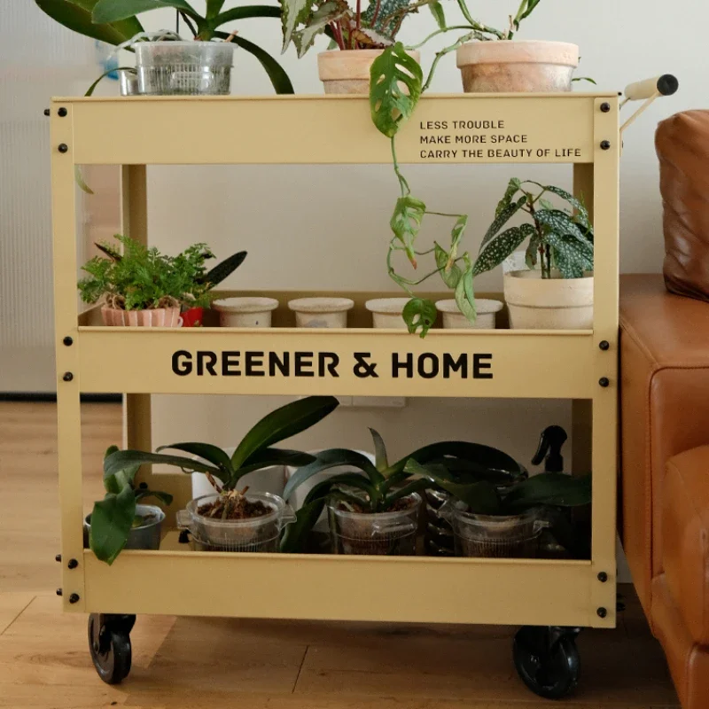 

Nordic INS Wheeled Storage Holders Small Cart Industrial Style Household Kitchen Living Room Art Supplies Organizer Mobile Cart