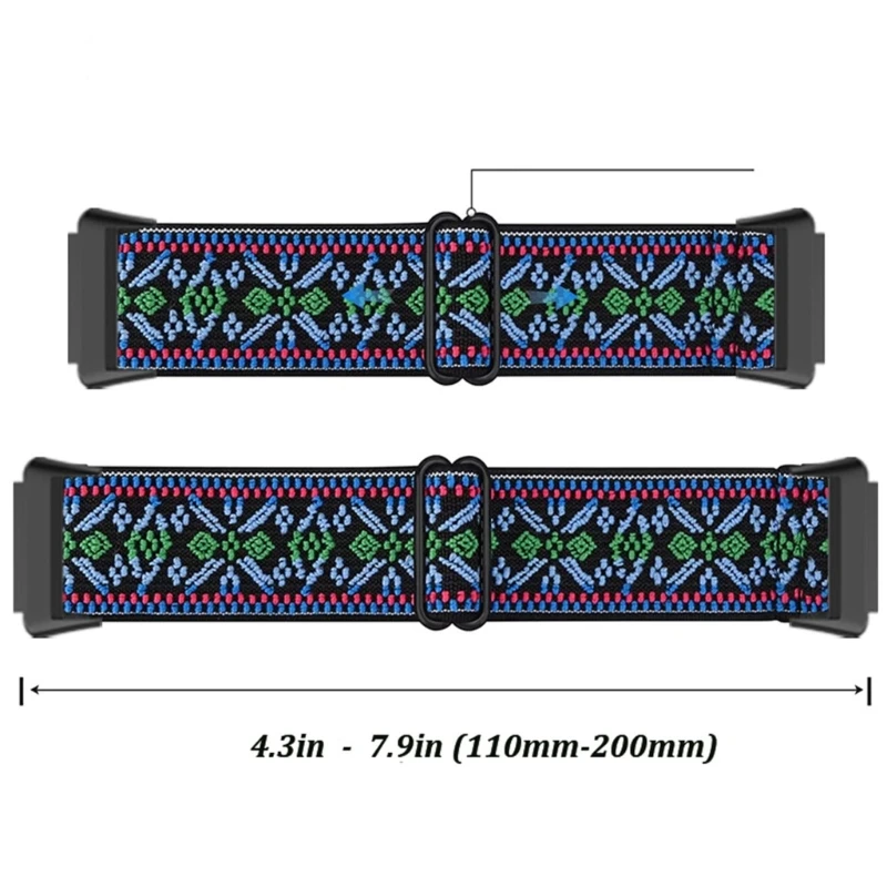 For Band 7 Loop-Adjustable Bracelet-Elastic Nylon-Smart Watch Band Replace Strap 