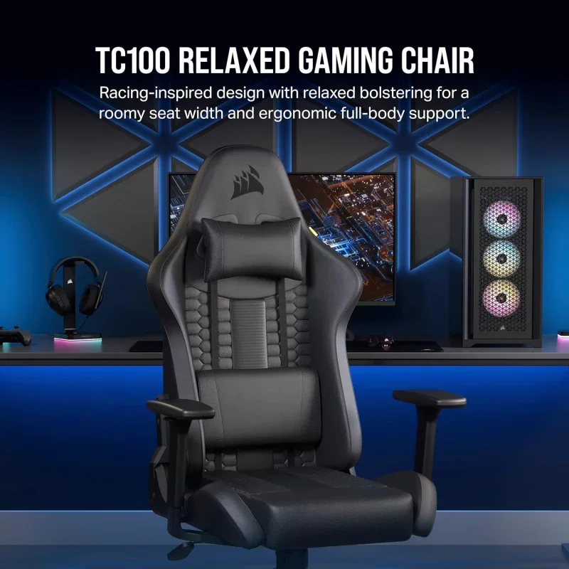 Corsairr TC100 RELAXED Gaming Chair, One Size, Black 2