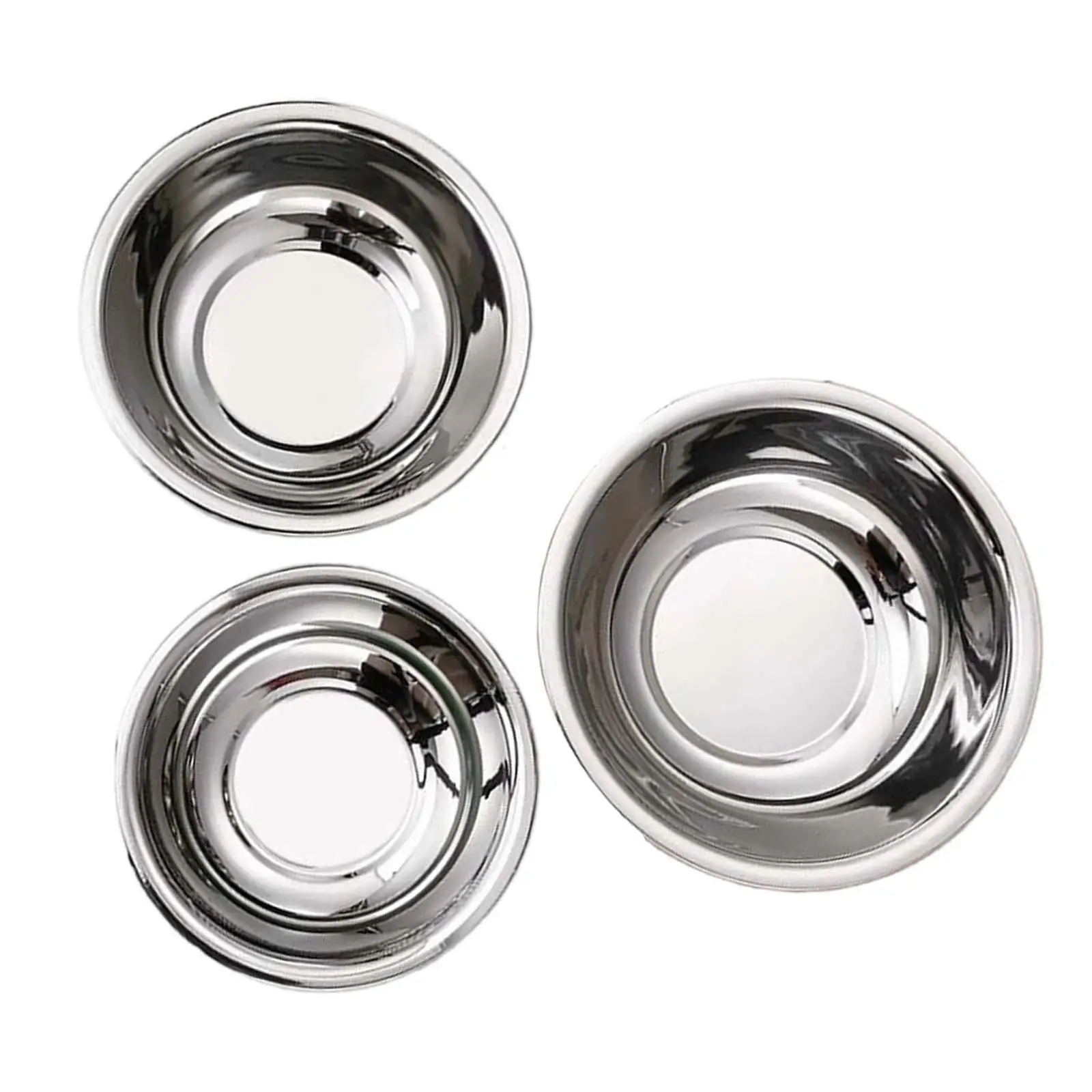 3x Stainless Steel Mixing Bowls Metal Bowls for Backpacking Picnic Cooking