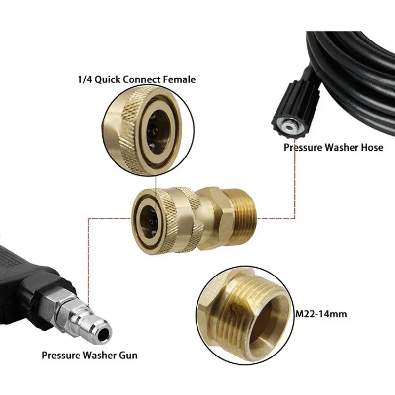 �з� �ͼ� �� Ŀ���� ����� ŰƮ, ���� Ȳ�� ����, M22 14mm X 3/8 ��ġ, 5000 PSI