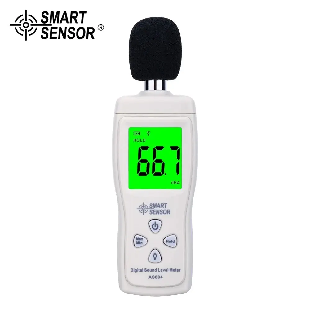 Sound Level Meter Smart Sensor AS804 Digital 30D to 130dB Diagnostic Monitoring Tester Noise DB Detector Analyzer