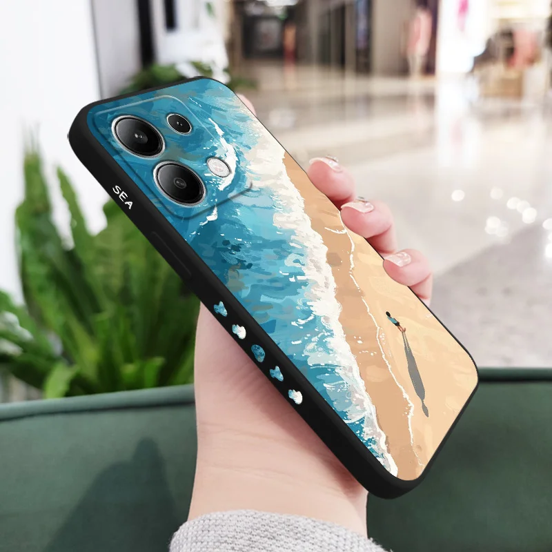 Beautiful Beach-Themed Liquid Silicone Phone Case