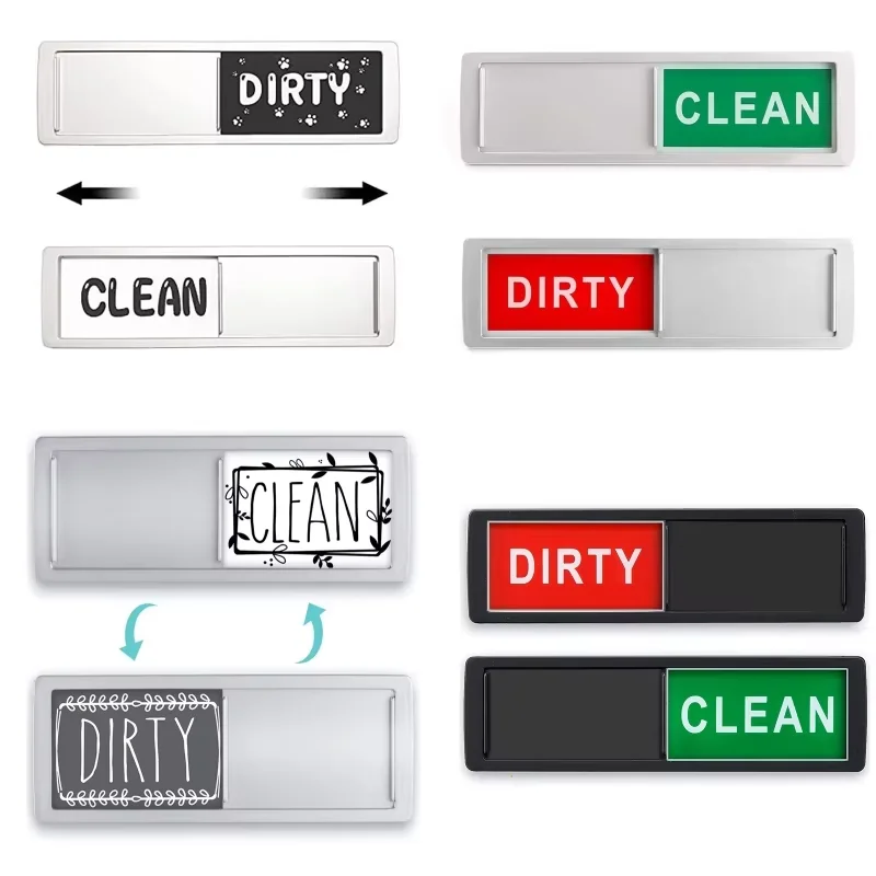Dishwasher Clean and Dirty Magnet Sign Dishwasher Magnetic Indicator Sign Slide Shutter Magnets for Dish Washer Kitchen Supplies 1