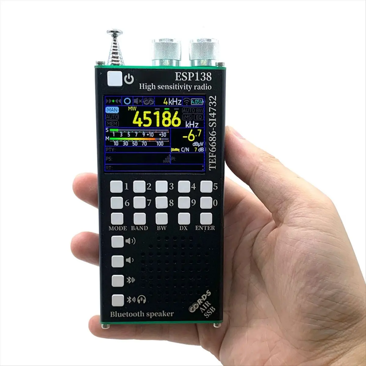 (ABGQ) ESP138 ESP32 SI4732 풀밴드 FM AM SSB 항공밴드 수신기 TEF6686 FM 수신기 2 in 1 휴대용 무전기 듀얼 모드 A