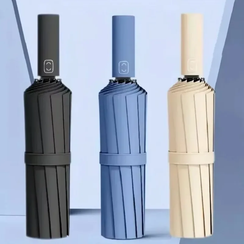 Folding Umbrella 24 Bone Windproof anti-UV Fully Automatic Large Umbrella 3 Folding Ribs Double Umbrella Travel Rain Men Women Umbrellas UPF Gift