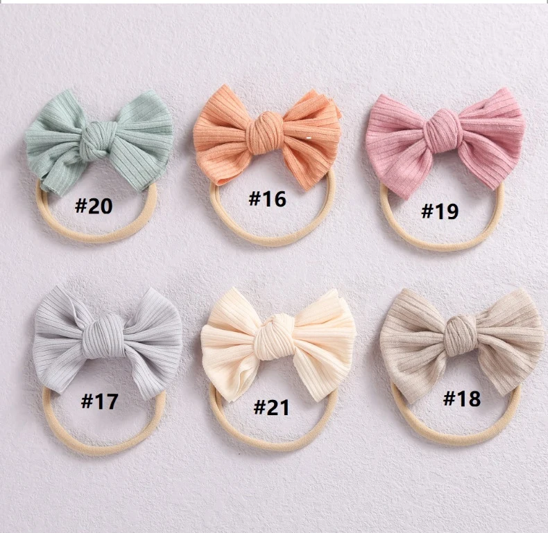 baby essential  One Size Newborn Bow Headwrap Baby Girl Headband Nylon Bow Knot Baby Hair Band Infant Hair Elastic Turban Kids Hair Accessories baby stroller toys