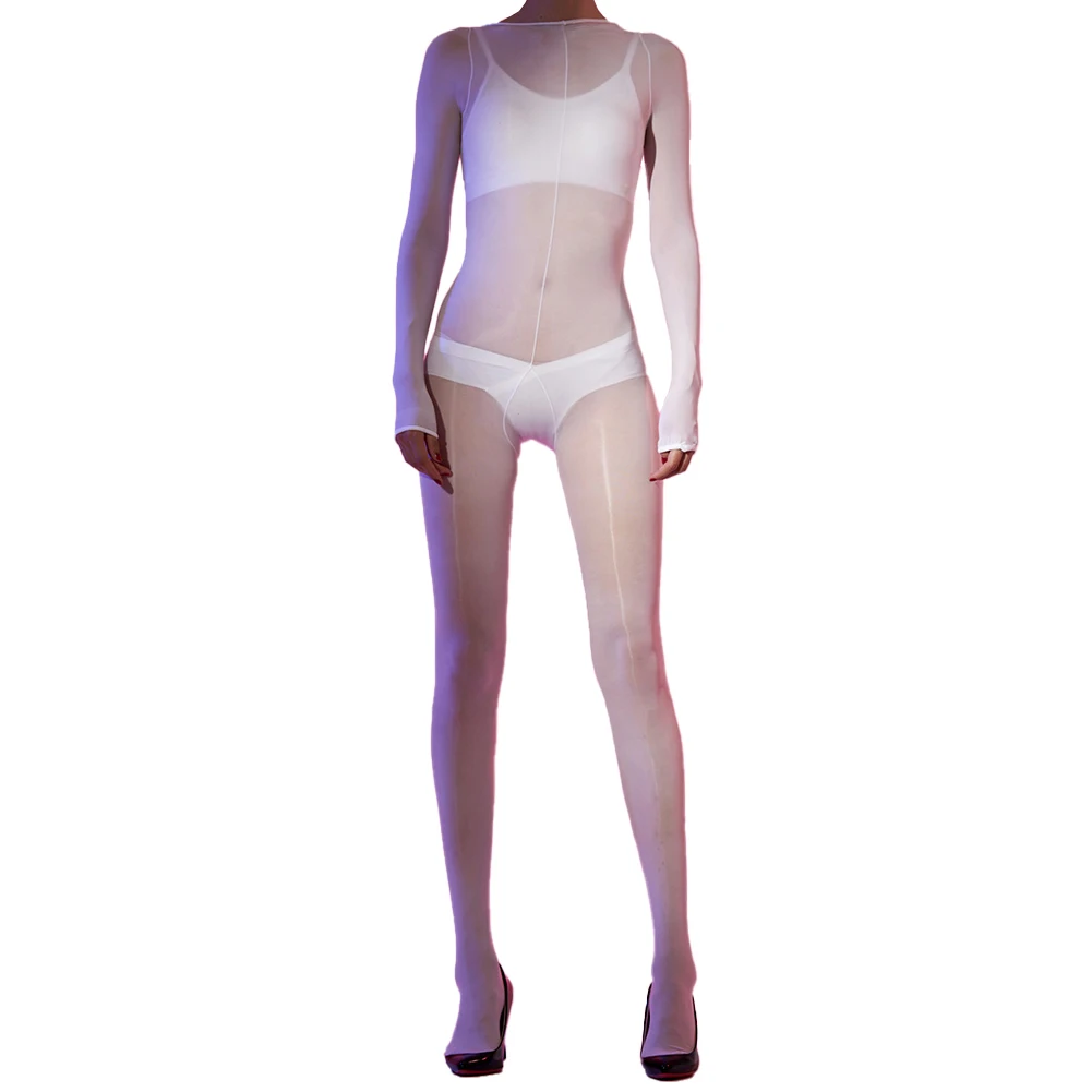 

Women Sheer Jumpsuit Body Stockings Crotchless Bodysuit Transparent Solid Lingerie Elasticity Breathable Nightwear Erotic Wear