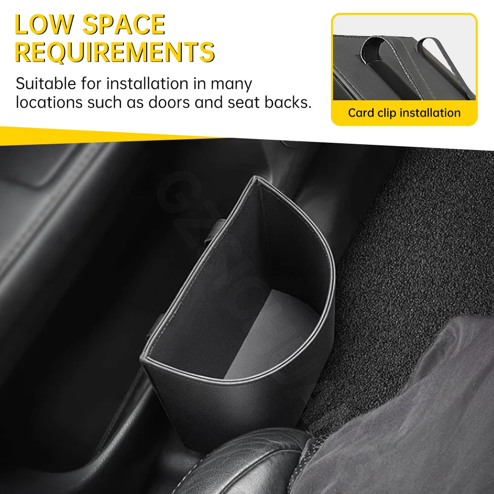 For Lynk co Car Trash Can Suspended Trash Can Car Leather Storage Bucket For Lynk co 01 05 03 09 02 04 06 07 08 Accessories