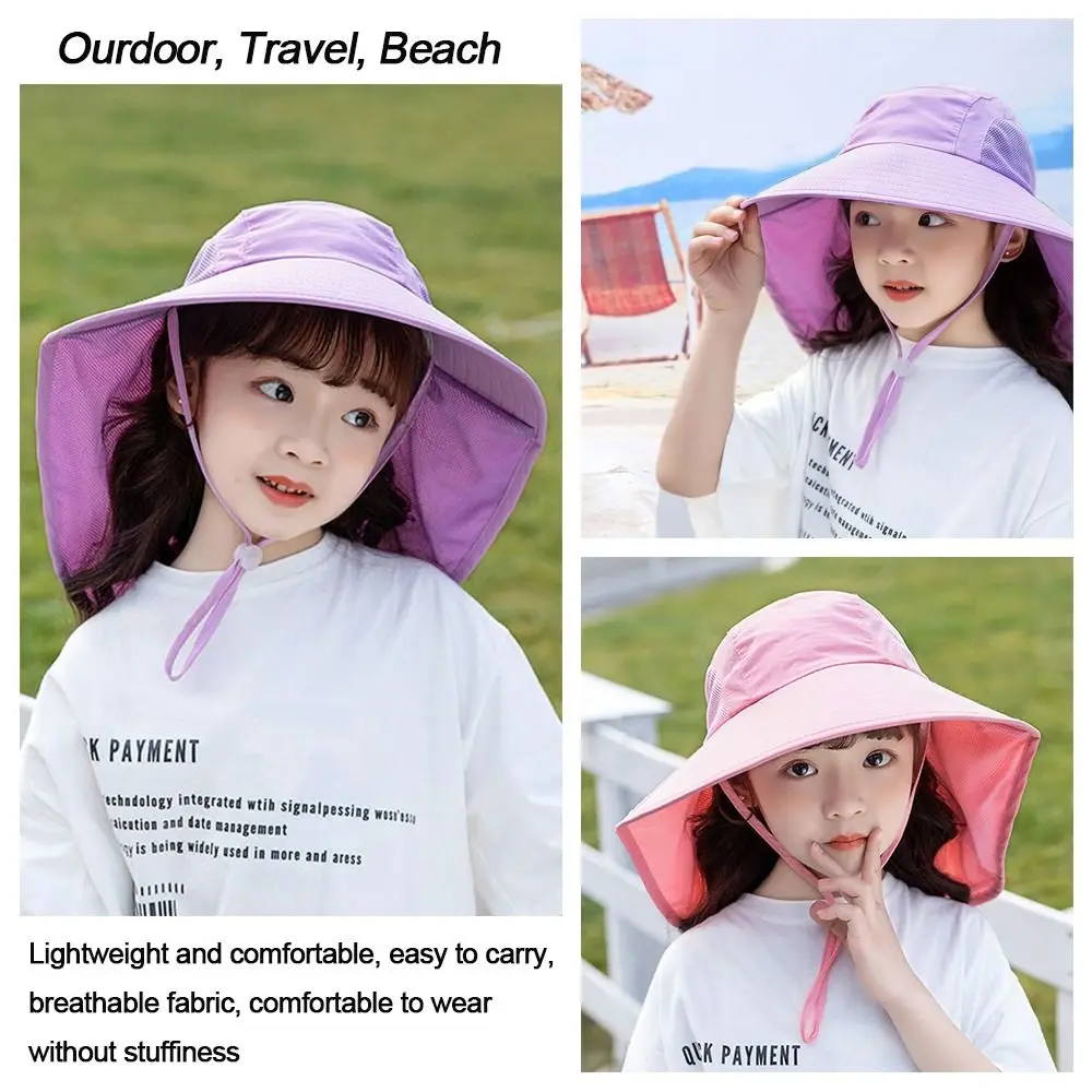 Protection solaire plage garçon fille enfants seau chapeaux Protection UV large bord casquette chapeau de soleil_voghion.com