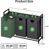 Laundry Hamper with Shelf - Laundry Basket Organizer with 3 Pull-Out Removable Bags Laundry Sorter Dirty Clothes Hamper. 2