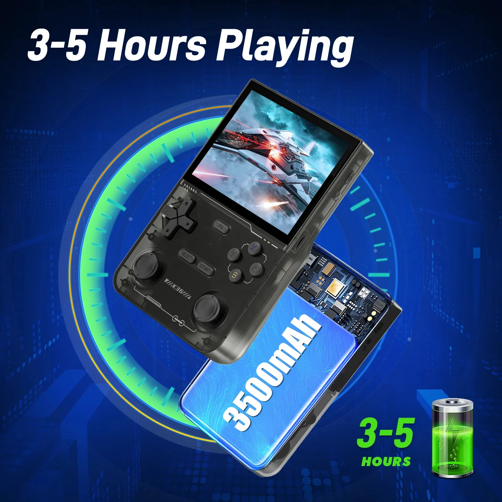 K36 3.5Inch IPS Screen 64GB Memory Classic Games Portable Handheld Open Source Game Console_voghion.com