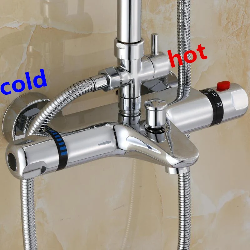 Thermostatic Shower Faucet Mixing Valve Thermostatic Faucet Shower Bathroom Combination Water With Cold Water On The Left bathroom faucet bathroom shower faucet set thermostatic mixing valve