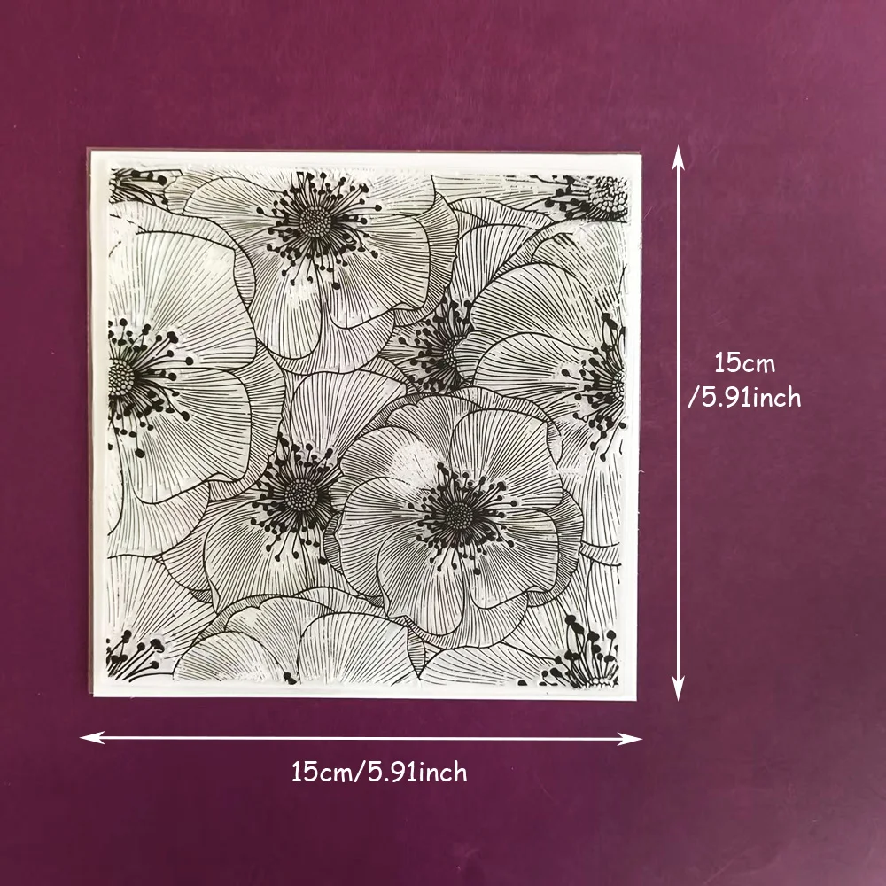 Sunflower Wave Abstract Pattern Transparent Stamps for Creative Crafts and Journals