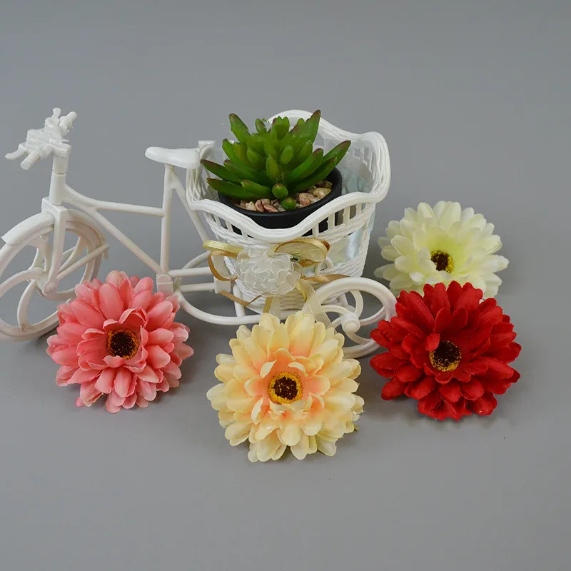 가정용 인공 실크 꽃 국화, 웨딩 부케 장식, DIY 화환 액세서리, 축제 용품, 8.5cm, 50 개