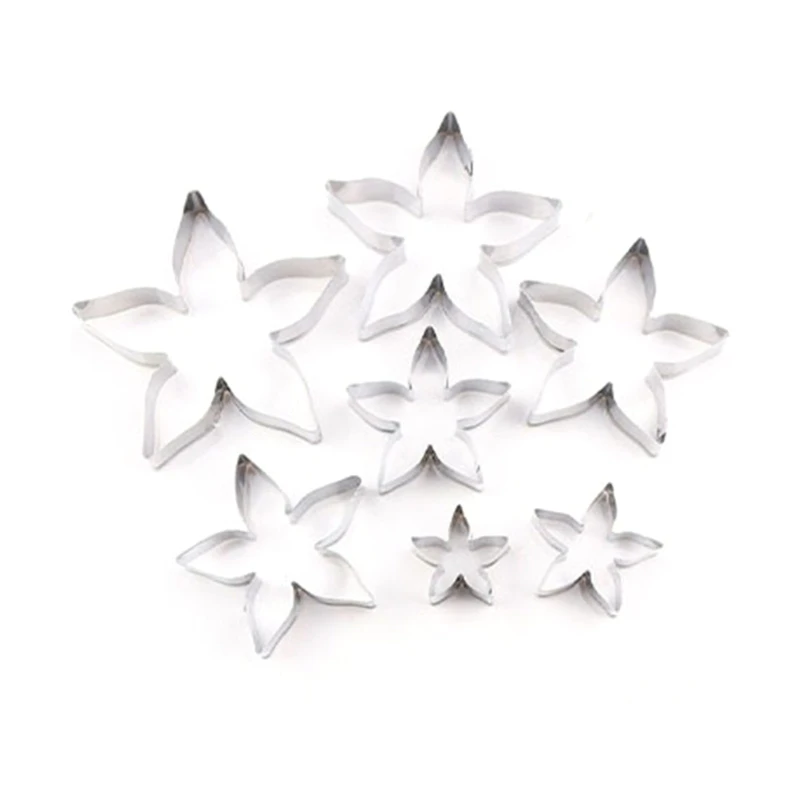 

7x Rose Petals Cutter Set Fondant Cake Cutters Kitchen Supplies Baking Mould Rose Calyxs Cutter Mold Cupcake Dropship