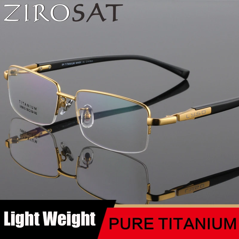 ZIROSAT 9910 Optische Gläser Reinem Titan Super Licht Rahmen Brillen Rx Männer Gläser für Männliche Brillen
