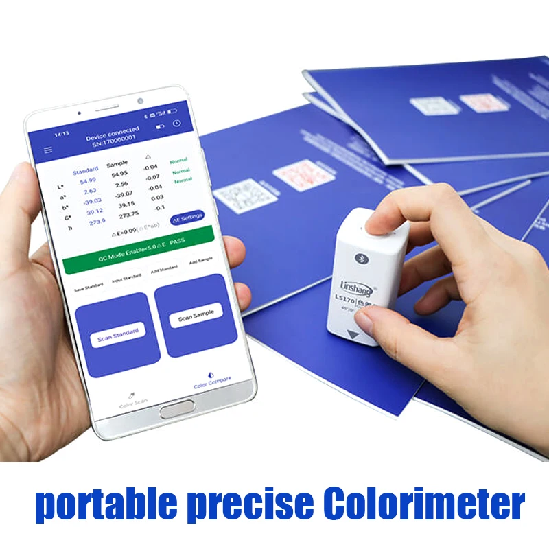 LS170 LS171Colorimeter for Coating Color Checker Colorchecker Portable Digital Mobile APP Pantone Ncs Ral Cmyk 45°/0° /8° 2