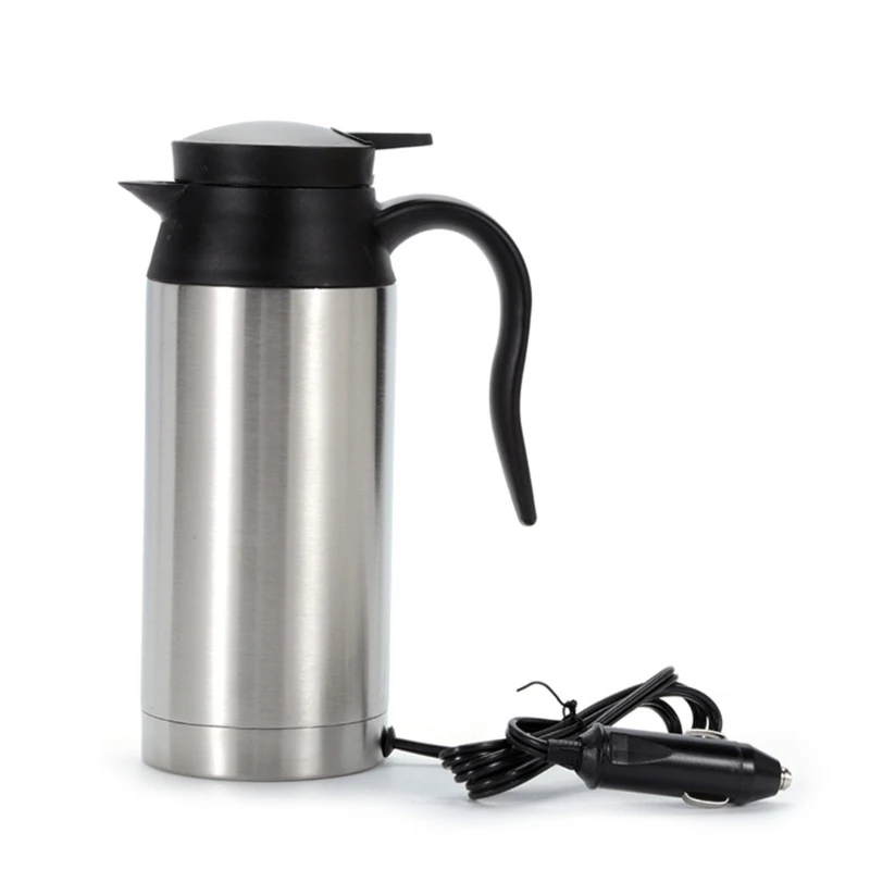 

50JA 12V 24V 750ml Car Heating Cup Stainless Steel Electric Kettle Water Thermal Mug