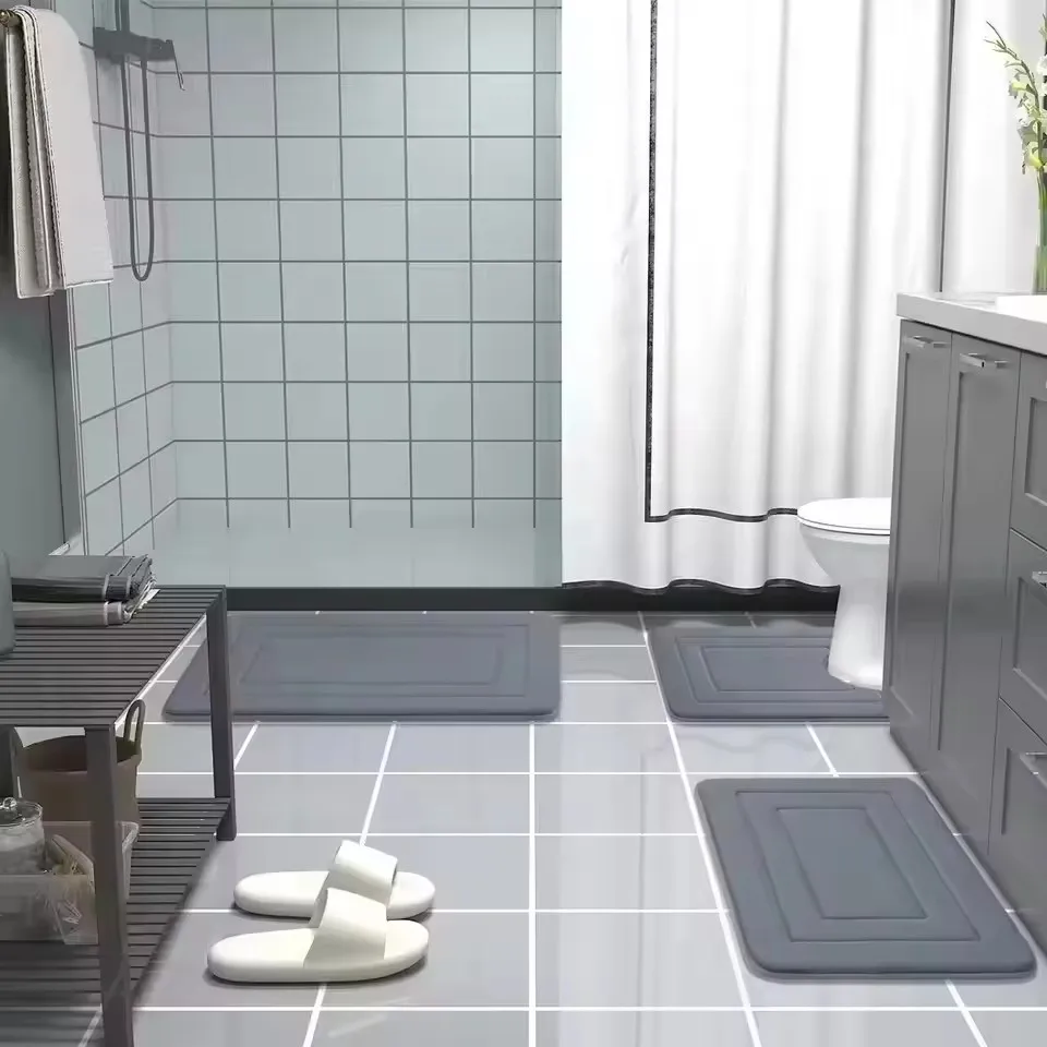 Luxurious Quick-Dry Anti-Slip Flannel Bathroom Mat