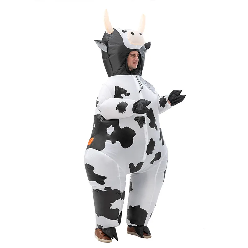 Funny Cow Inflatable Costume Stage Performance Spooky Cow Costume Party Halloween Props