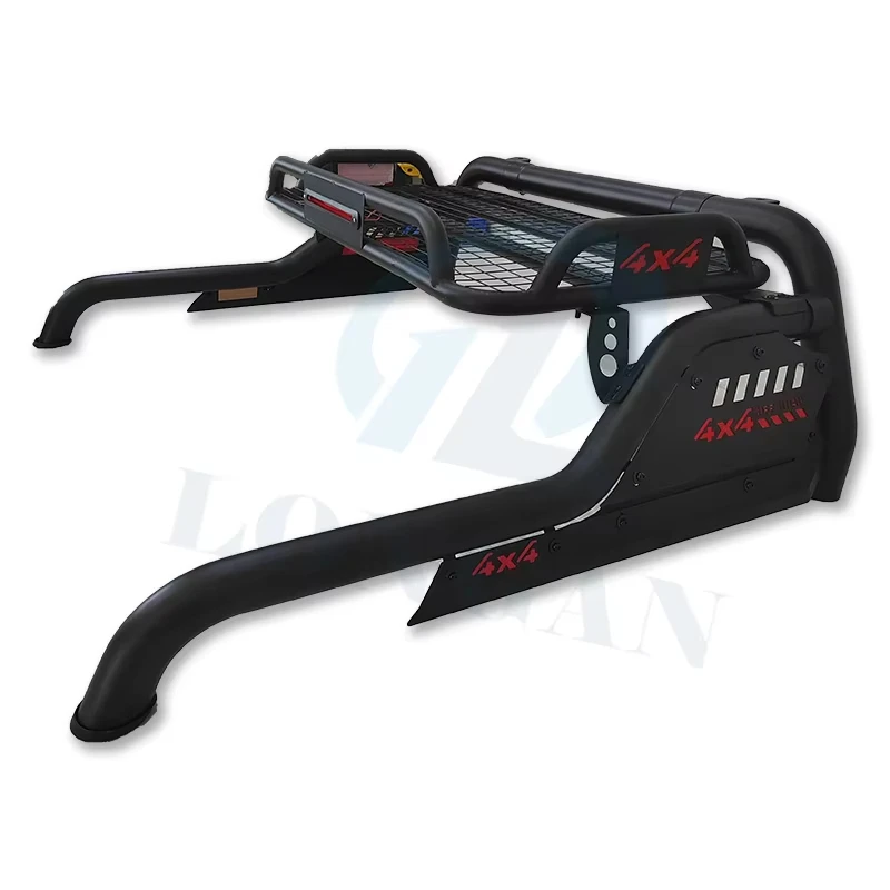 맞춤형 4x4 픽업트럭 금속 블랙 스틸 유니버셜 롤바 (루프랙 탑 바스켓 포함)