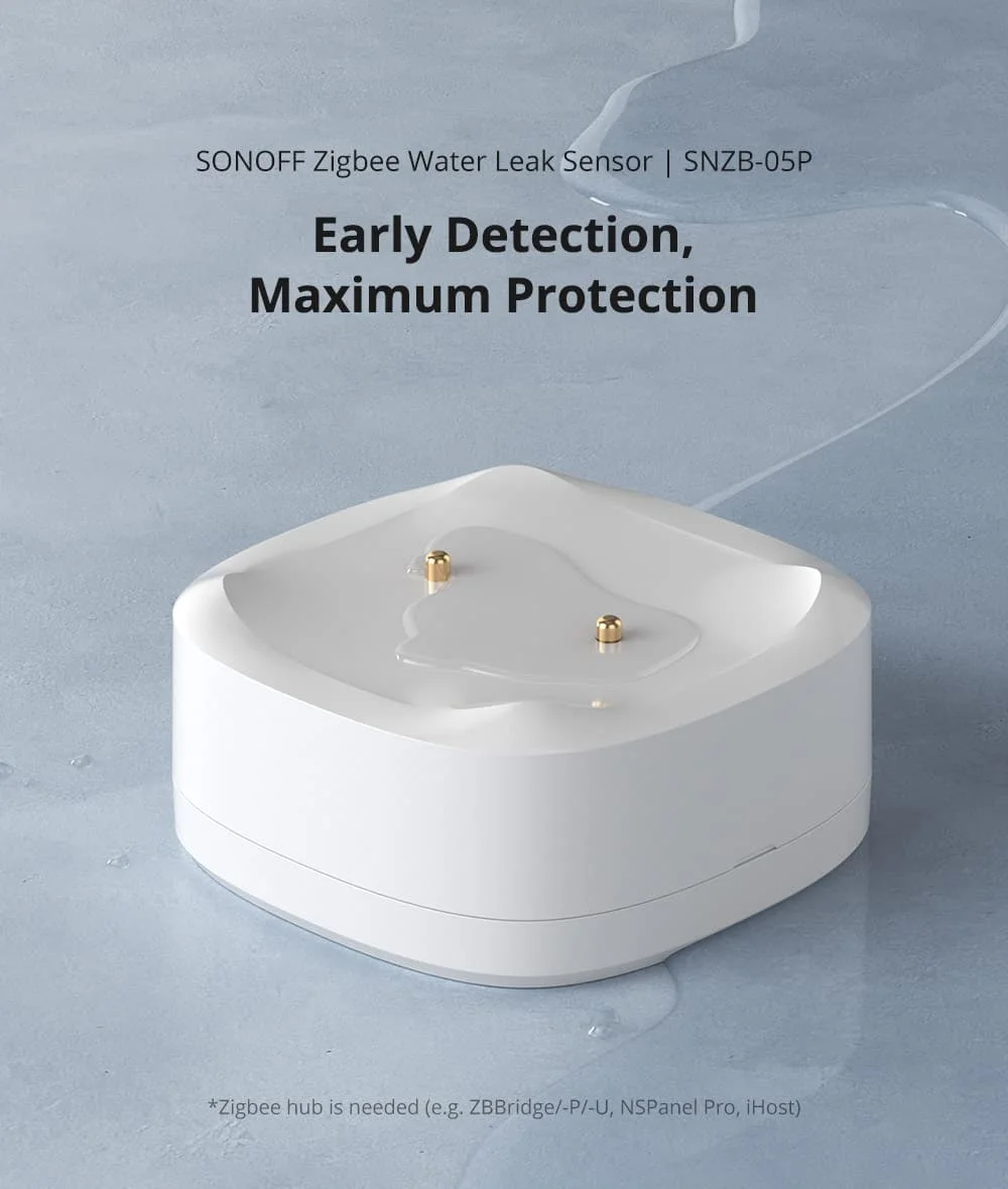 SNZB-05P Zigbee 3.0 Water Leak Detector 5 Years Lifetime IP67 Waterproof Smart A