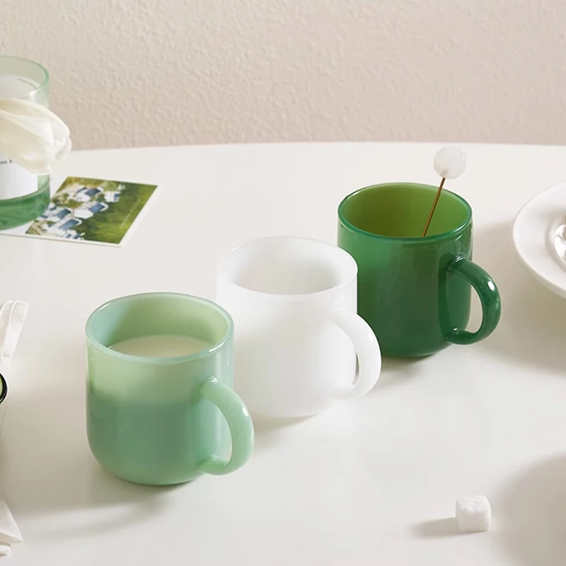 Jade Color Glass Borosilicate Glass Mug Retro Wine Goblet Cup tea cup coffee cup tableware milk water