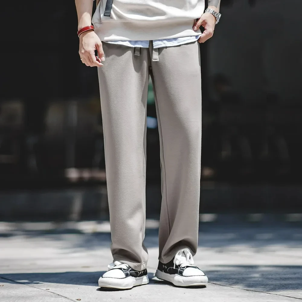 Maden Autumn Casual Air Layer Sweatpants Cityboy Loose Wrinkle Stretch Straight Leg Sports Pants Men&rsquo;s Baggy Trousers casual pants sports pants casual sports pants