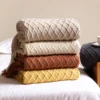 Battilo Beige Knitted Throw Blanket Soft Knit Throws For Bed Plaid Bedspread On The Bed Decorative Sofa Blanket LivingRoom Decor 1