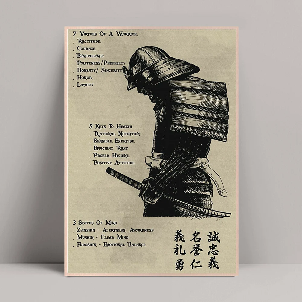 Картина на холсте воин GX223 Bushido Samurai Art картина с надписью преимущества постер