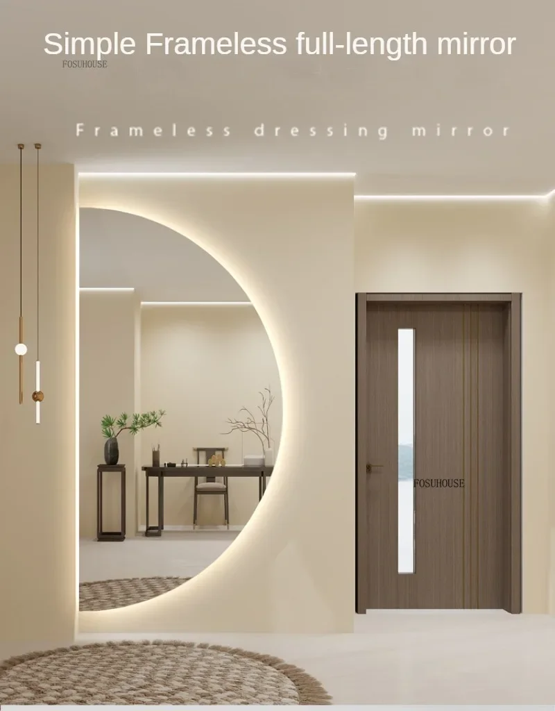 Description Picture 2 of itemSemicircular Smart Bath Mirrors Led Touch Screen Mirrors Wall-mounted Lighted Bathroom Mirror Special-shaped Decorative Mirror Z