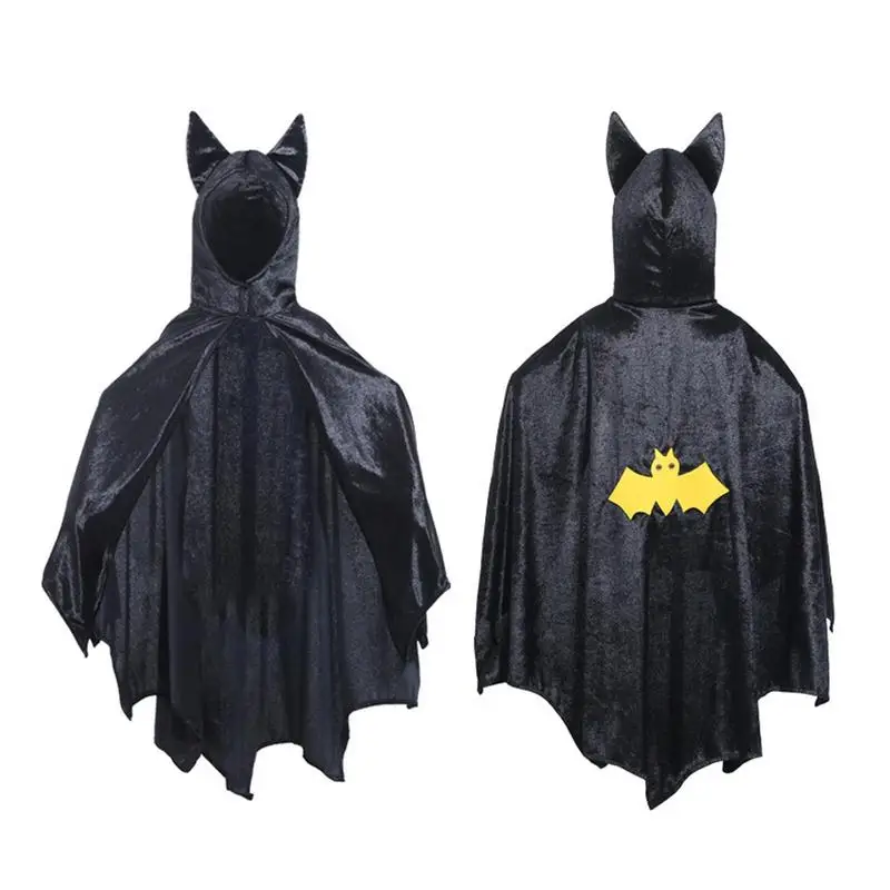 Cosplay Bat Wings Exquisite Hero Dress up for Halloween Black Cloak Wings Hooded Cape Kids Bat Vampire Wings for Kids